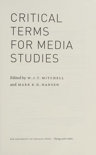 Critical Terms for Media Studies