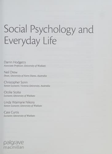 Social Psychology and Everyday Life