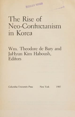 The Rise of Neo-Confucianism in Korea