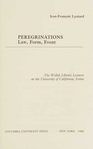 Lyotard Writing the Event