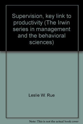 Supervision, Key Link to Productivity
