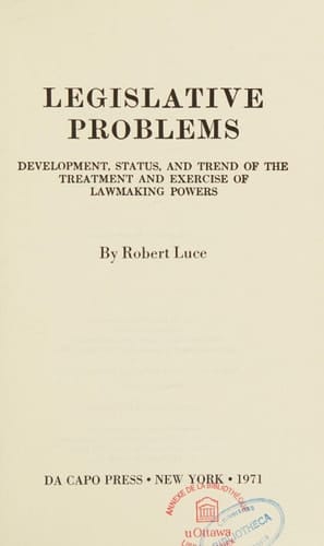 Legislative Problems