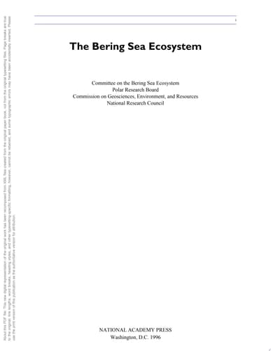 The Bering Sea Ecosystem