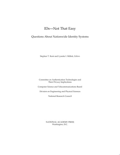 IDs -- Not That Easy Questions About Nationwide Identity Systems