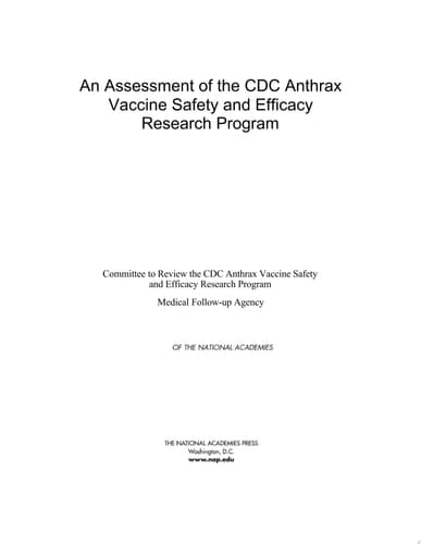 An Assessment of the CDC Anthrax Vaccine Safety and Efficacy Research Program