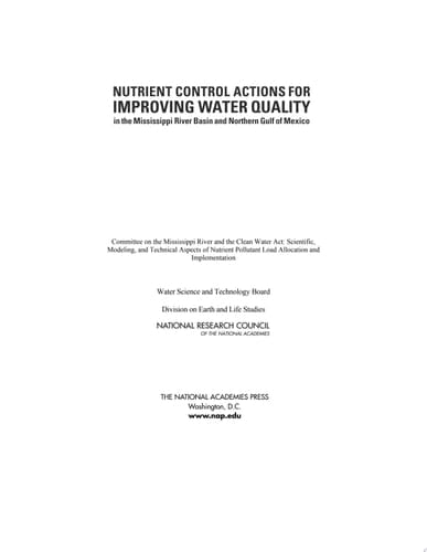 Nutrient Control Actions for Improving Water Quality in the Mississippi River Basin and Northern Gulf of Mexico