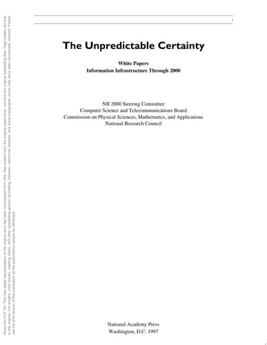 Unpredictable Certainty White Papers