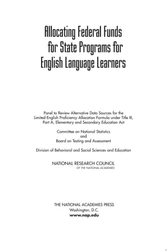 Allocating Federal Funds for State Programs for English Language Learners