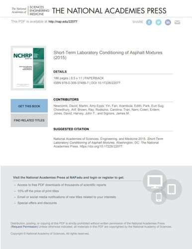 Short-Term Laboratory Conditioning of Asphalt Mixtures