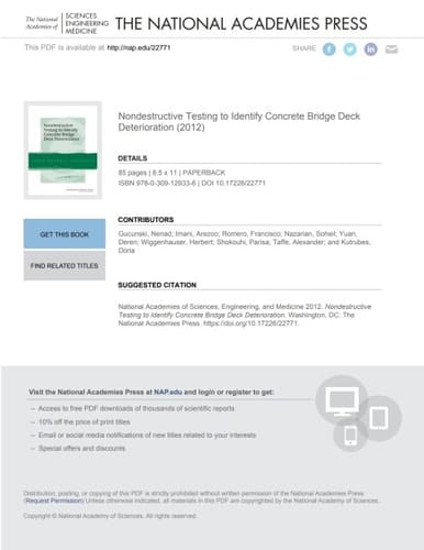 Nondestructive Testing to Identify Concrete Bridge Deck Deterioration