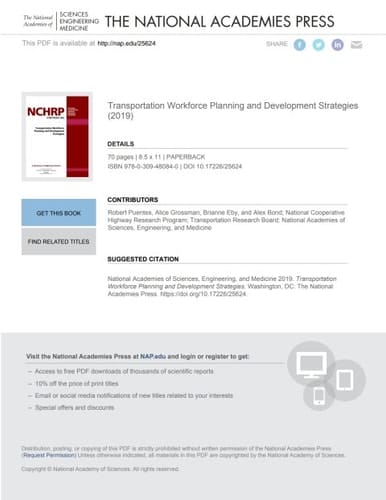 Transportation Workforce Planning and Development Strategies
