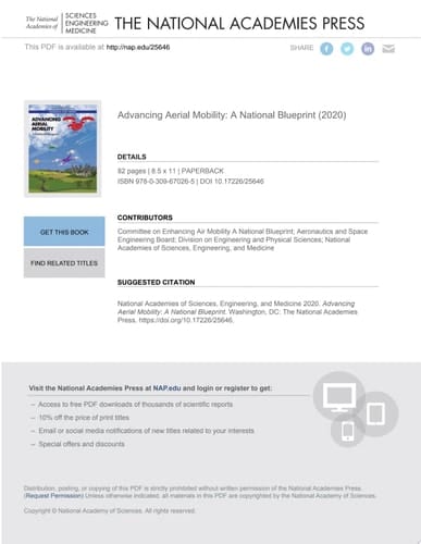 Advancing Aerial Mobility A National Blueprint