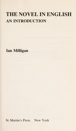 The Novel in English: An Introduction