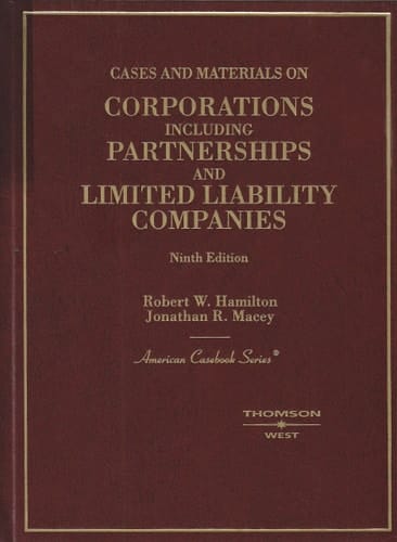 Cases on Corporations Including Partnerships and Limited Liability Companies (American Casebook Series)
