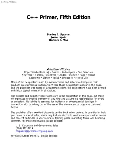 C++ Primer (5th Edition)