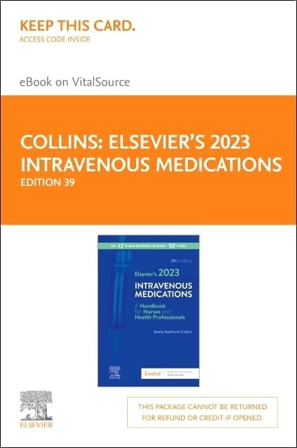 Elsevier's 2023 Intravenous Medications - Elsevier eBook on VitalSource (Retail Access Card)