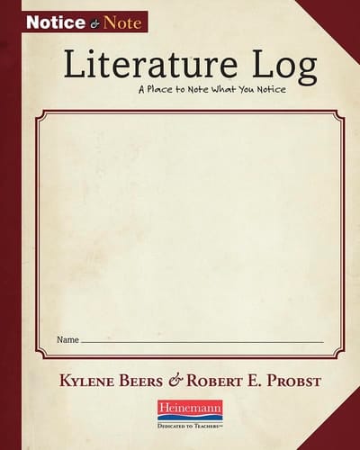 Notice and Note Literature Log A Place to Note What You Notice