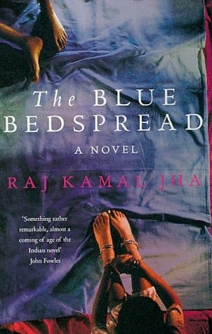 The blue bedspread