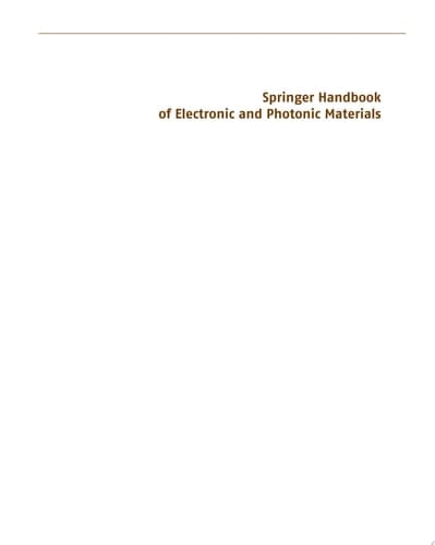 Springer Handbook of Electronic and Photonic Materials