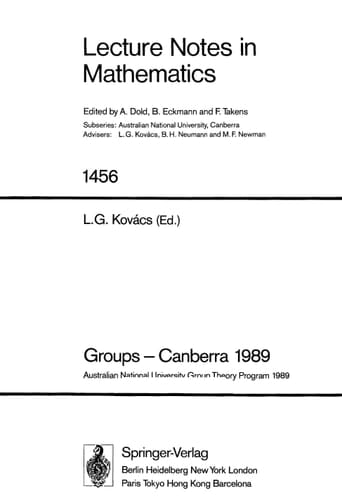 Groups--Canberra, 1989 Australian National University Group Theory Program 1989