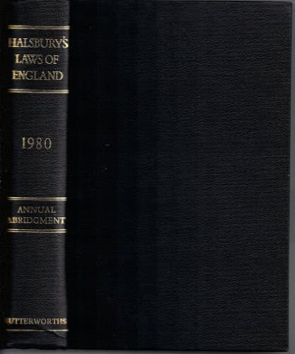 Halsbury's Laws of England Annual Abridgment 1980