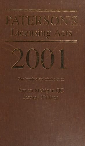 Paterson's Licencing Acts 2001