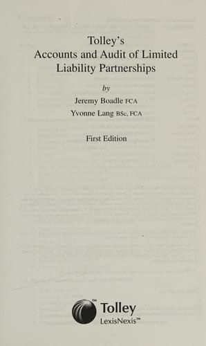 Tolley's Accounts and Audit of Limited Liability Partnerships