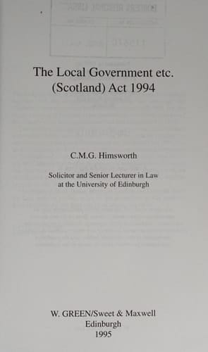 The Local Government Etc. (Scotland) Act 1994