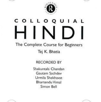 Colloquial Hindi A Complete Language Course