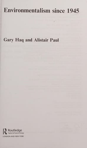 Environmentalism Since 1945