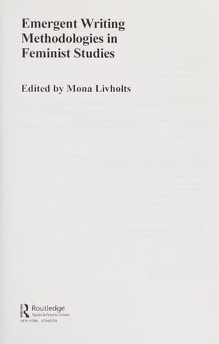 Emergent Writing Methodologies in Feminist Studies