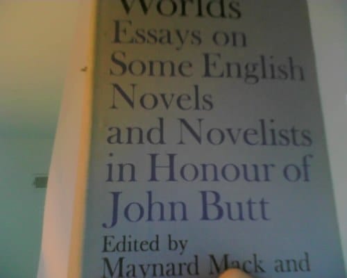 Imagined worlds: essays on some English novels and novelists in honour of John Butt.