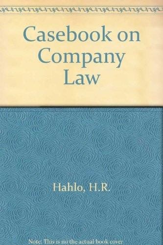 Hahlo's Casebook on Company Law