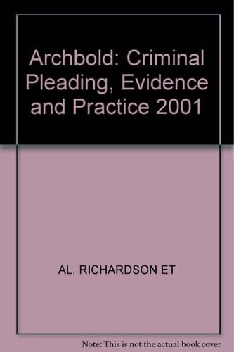 Archbold 2001 Supplement to the 2001 edition
