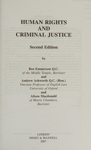 Human Rights and Criminal Justice
