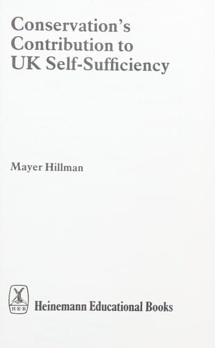 Conservation's Contribution to United Kingdom Self-sufficiency (Energy papers)