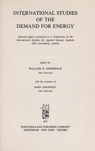 International Studies of the Demand for Energy (Contributions to Economic Analysis)