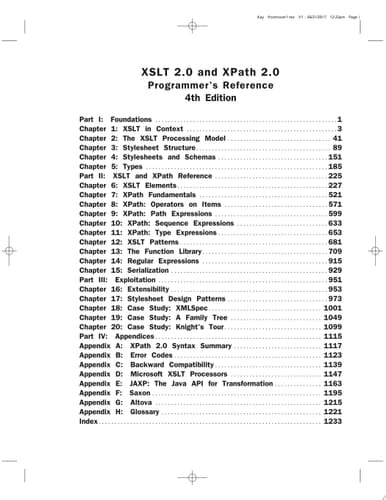 XSLT 2.0 and XPath 2.0 Programmer's Reference
