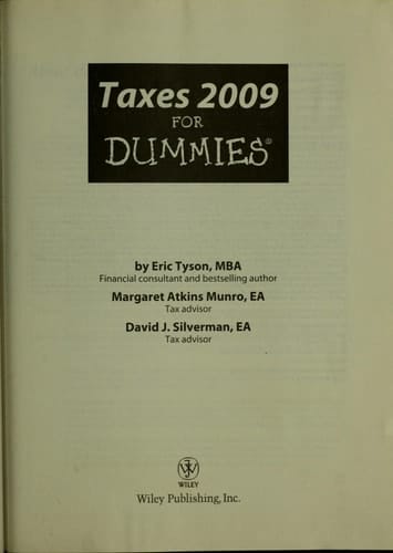 Taxes 2009 For Dummies