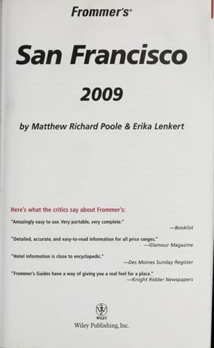 Frommer's San Francisco 2009