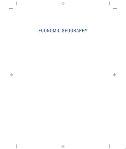 Economic Geography A Contemporary Introduction