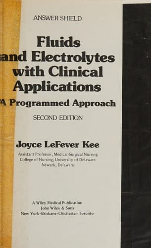 Fluids and Electrolytes with Clinical Applications A Programmed Approach