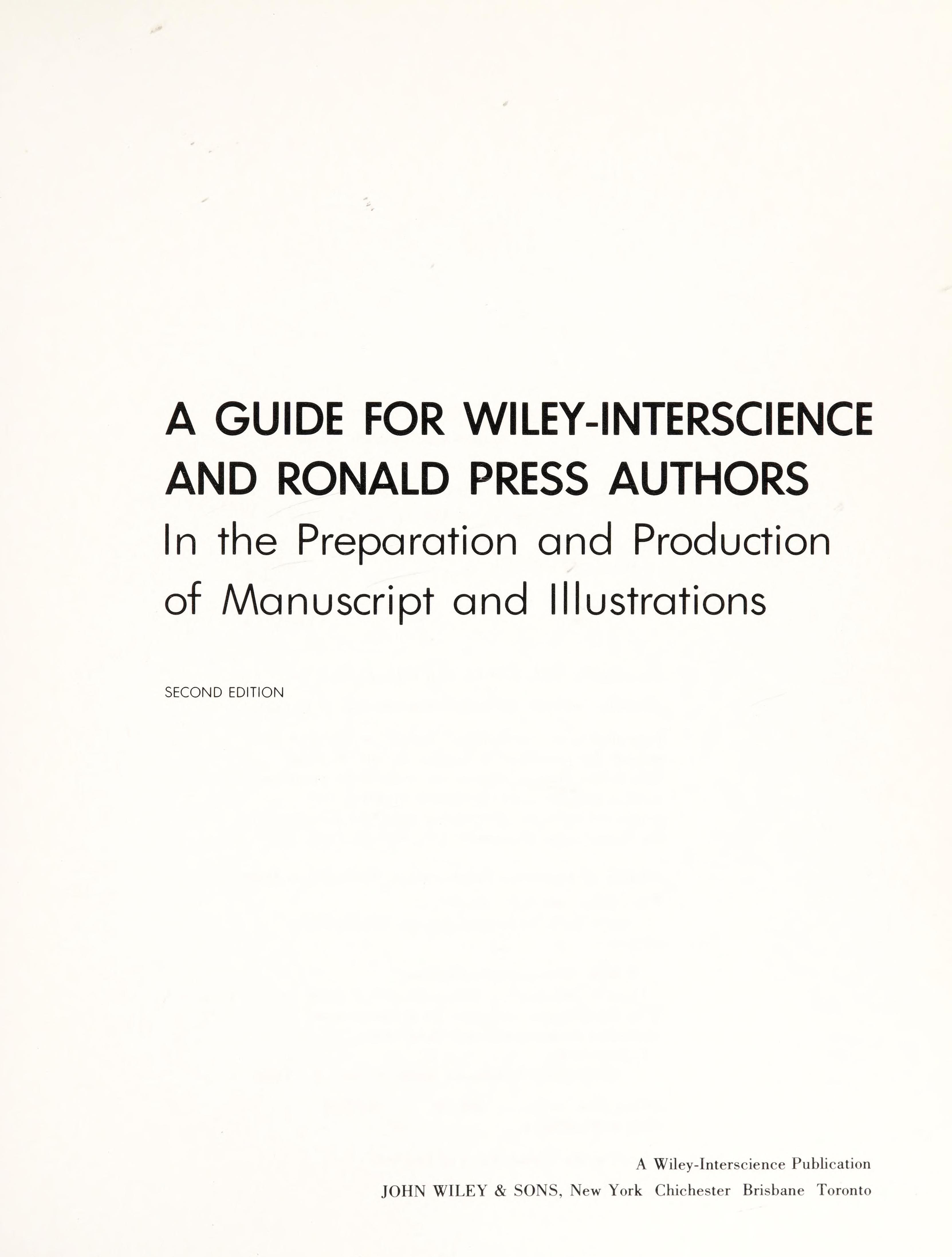 Wiley Interscience Author's Guide