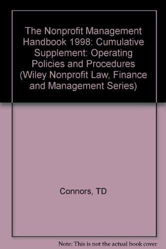 The Nonprofit Handbook, Management: 1998 Supplement (Wiley Nonprofit Law, Finance and Management Series)