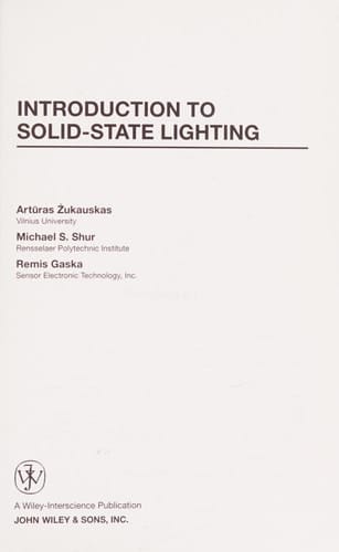 Introduction to Solid-State Lighting