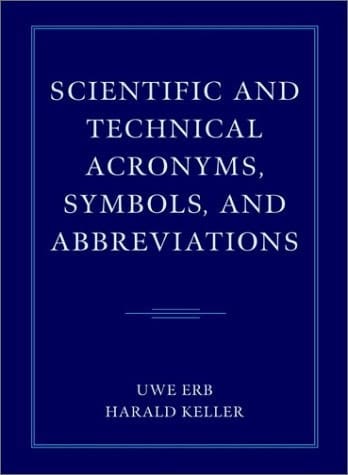 Scientific and Technical Acronyms, Symbols and Abbreviations