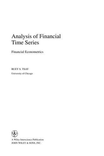 Analysis of Financial Time Series