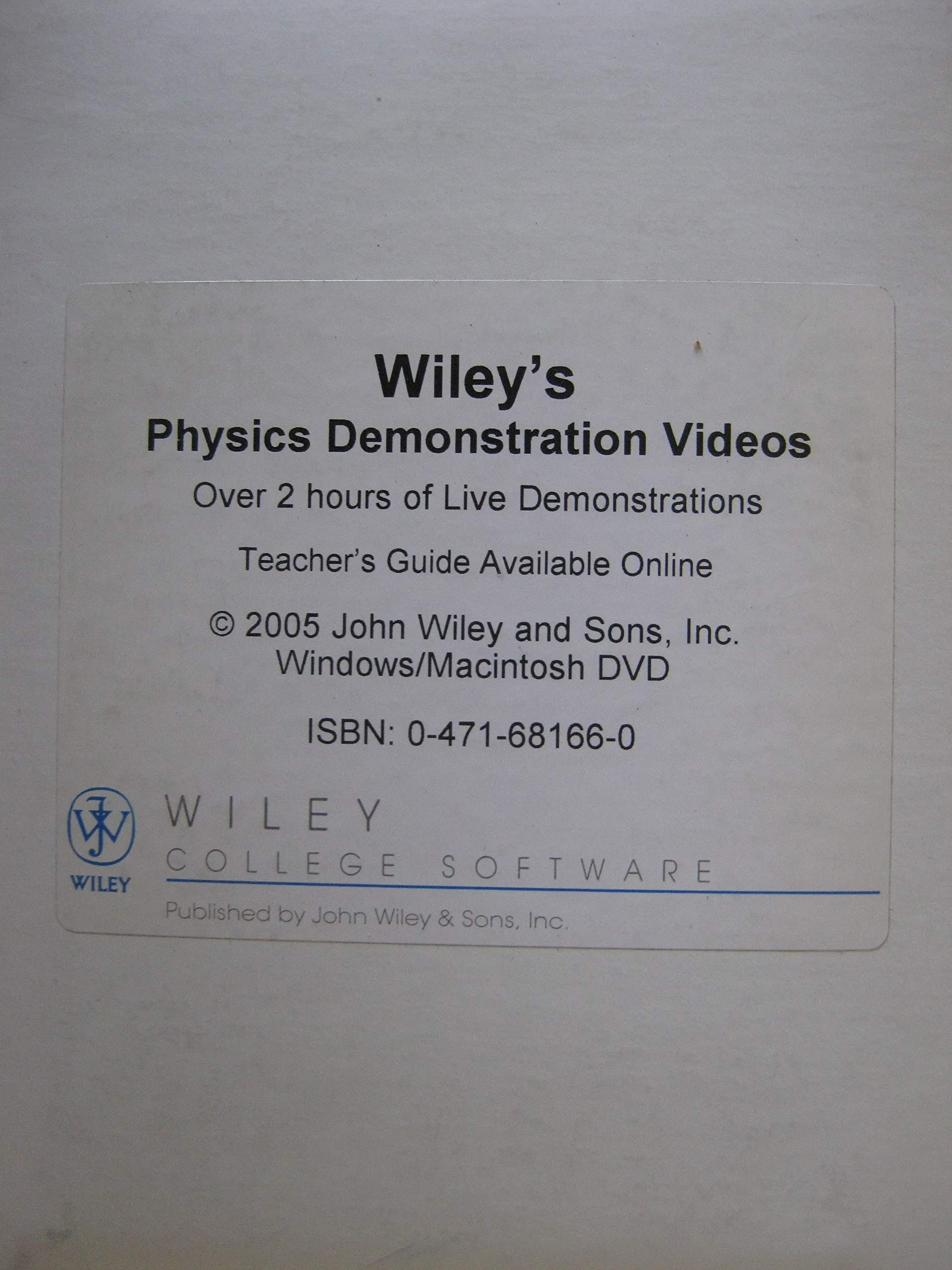 Wiley Physics Demonstration, DVD