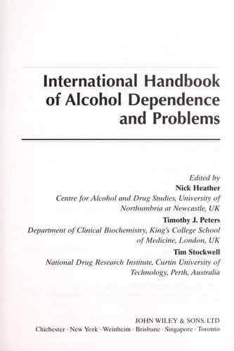 International handbook of alcohol dependence and problems