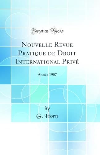 Nouvelle Revue Pratique de Droit International Privé Année 1907 (Classic Reprint)